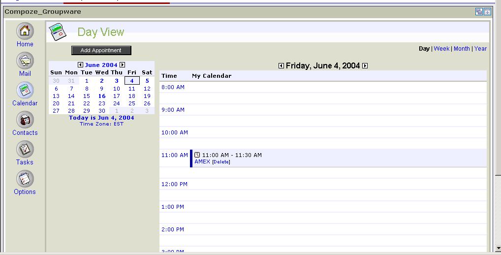Using the Calendar Feature shown at the top of the calendar page and indicated with a yellow bullet point to clearly distinguish them from timed appointments.