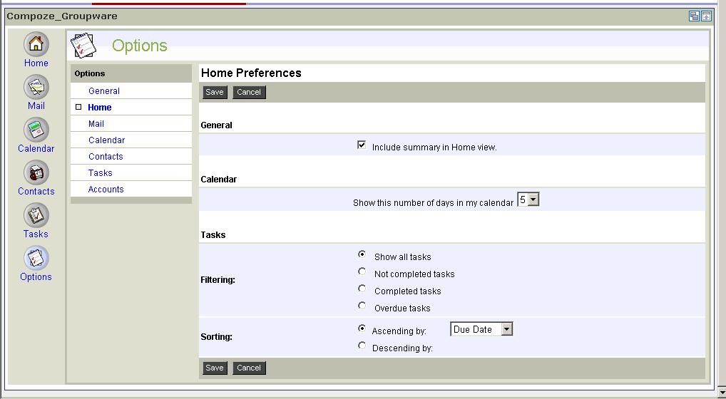 Mail Preferences Mail Preferences In the Mail Preferences menu you can modify how you will view the information in the maximized mail portlet.