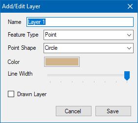 Adding a Layer Press the Add button under Layers. The following dialog box will open.