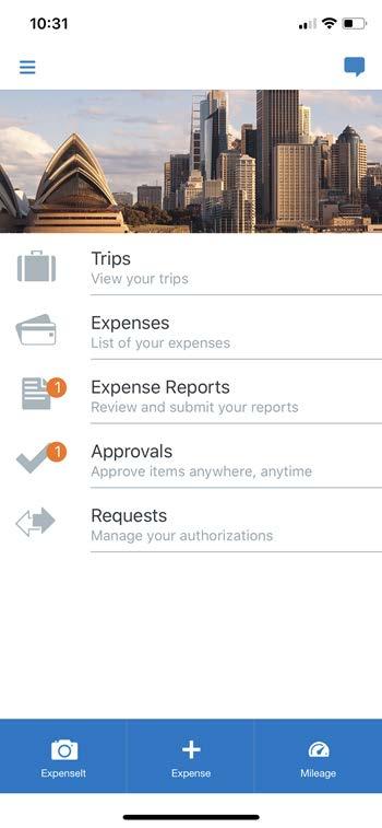 Step 4: Using the Concur App (on an iphone) 1. Using the Concur app is intuitive.