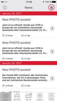 Can I select the Honda news I m interested in? There is a filter icon in the News section that allows you to choose the news categories that will appear in your My Honda News feed.