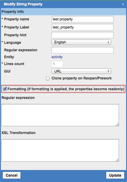 Figure 15: 'Formatting' checkbox active In version 15.2.3 this issue has been resolved.
