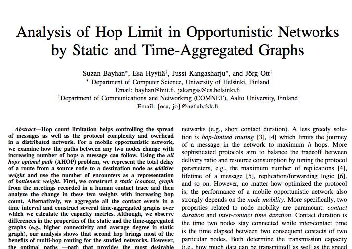 Reading list Guérin, Roch, and Ariel Orda, "Computing shortest paths for any number of hops." IEEE/ACM Transactions on Networking (TON) 10.5 (2002): 613-620. M. Vojnovic and A.