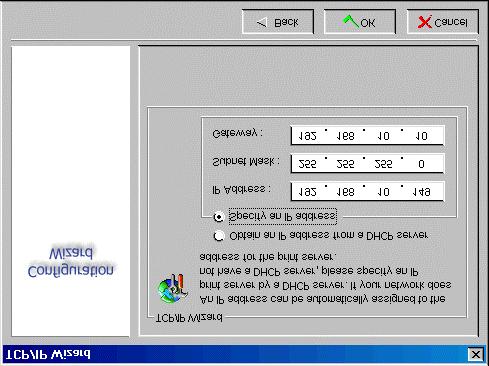 The PSAdmin Utility for Windows-based 3 In the IP Address option, type an IP address for the print server. The IP address must meet the IP addressing requirements of the network segment.
