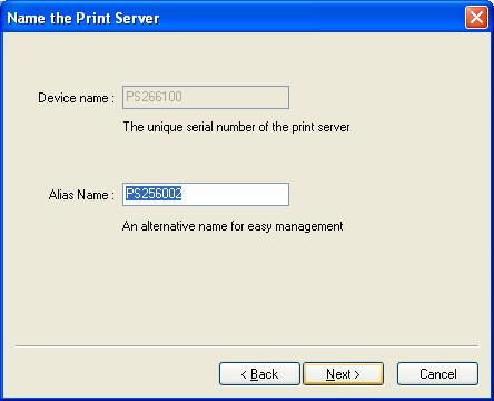 8. Specify a recognizable name for the Printer