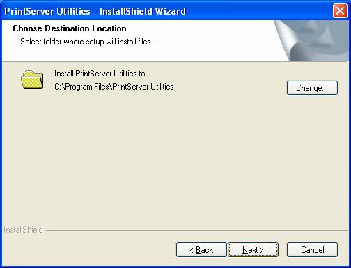 Click Next to install the utilities in the default folder