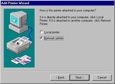 You only need to perform Window s standard Add New Printer procedure, select Network