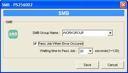 7.11 SMB Configuration SMB Group Name, the name of SMB group that this printer server belongs to. All PC should join the same group before they can use this printer server by SMB protocol.