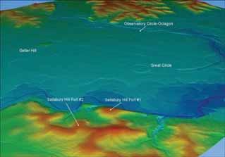 Circle Indian Mounds Shaded Relief Color Coded