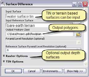 Surface Difference Tool Subtract lidar based gr