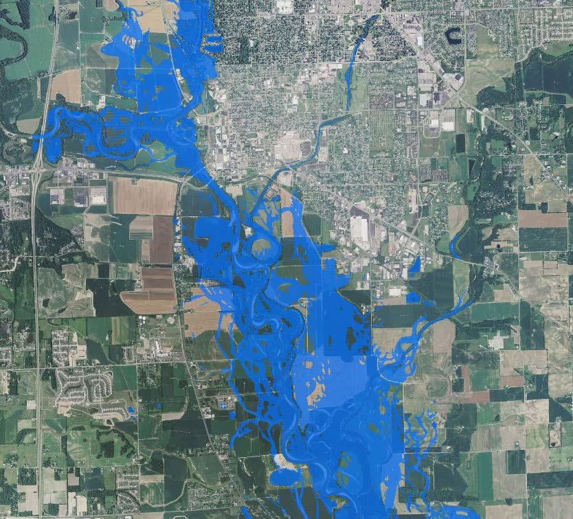 FLOOD AND INUNDATION MODELING Define cross sections from stream gauge data Fill