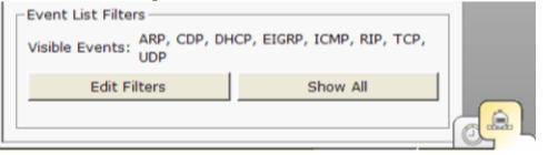 b) Click on Edit Filters, and then select All/None to deselect every filter. Then choose ARP and ICMP and click in the workspace to close the Edit Filters window.