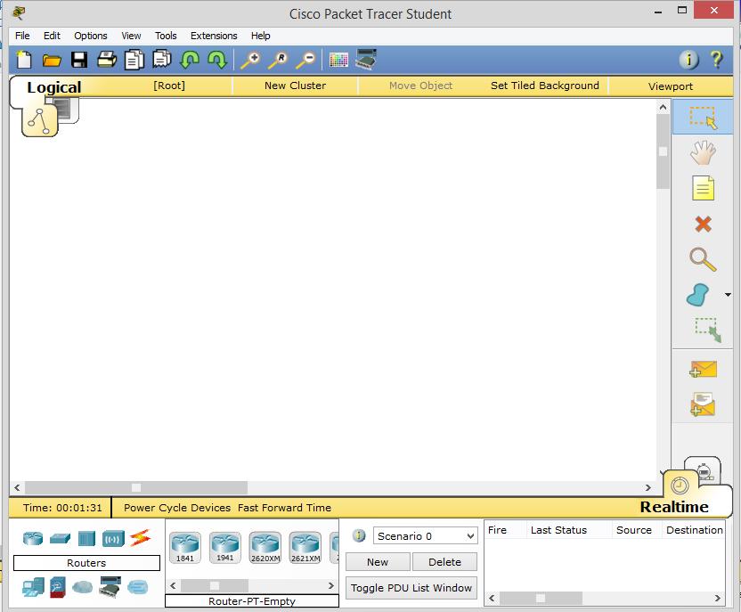 Introduction to the Packet Tracer Interface using a Hub and making some