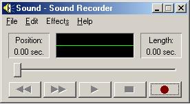 Sound-Sound Recorder box shows up, click record