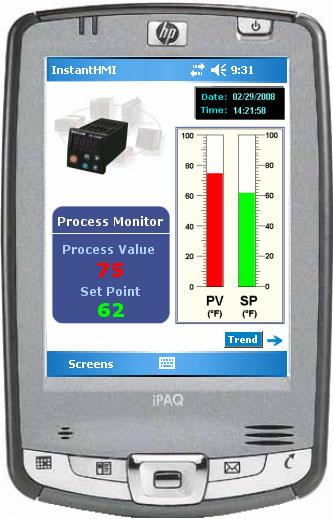 InstantHMI for Your Application - Quick Start Guide Page 17 Figure 4.2: Process Monitor and Trend -Pocket PC 4.