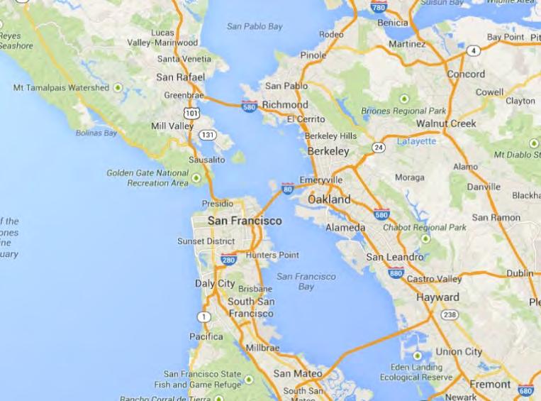 Topographic Surveys Marin County, CA Location Map