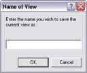 The Name of View window 3. In the Name of View window, specify a name for the view, and click OK. 4. The view will now be selectable in the Views menu.