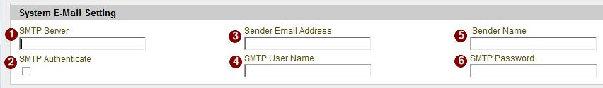 Fig. 55 System Setup - System - System E-Mail Setting System E-Mail Setting: User can set an e-mail account for NVR to send notification when events are triggered. 1.