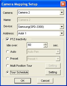 2.9 PTZ Tour Schedule for Idle Protection When the PTZ camera remains stationary for a certain time, the camera will start the defined behaviors, such as activating the auto pan or returning the