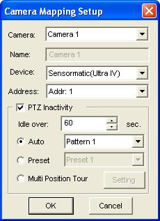 In the Hybrid Video Server dialog box, click one listed camera, and select Remote camera setting.
