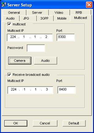 4 WebCam 4. WebCam This chapter introduces the new features of WebCam Server. 4.1 Multicast and Audio Broadcast Multicast sends a single video and audio stream to multiple hosts using the same multicast IP address and within the same LAN.