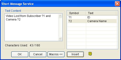 3. Type the message text and click Macros. This dialog box appears. Figure 7-5 4.