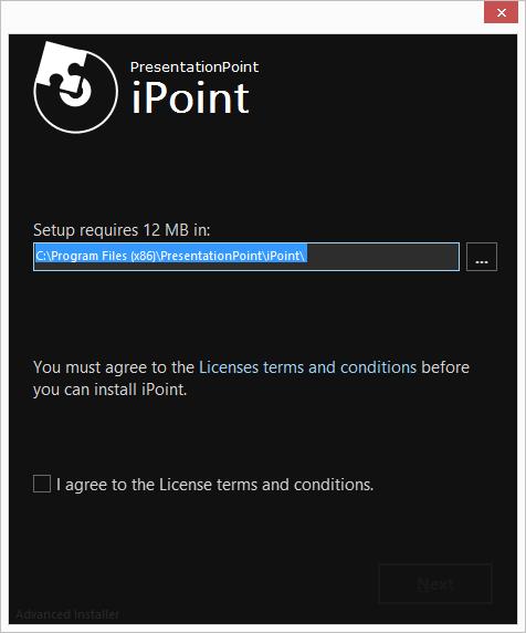 2 Installation This topic describes how to install the ipoint player software. 2.1 Software package The ipoint server software can be retrieved from the PresentationPoint website.