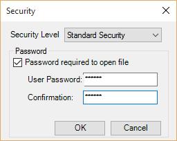 3. Security - This options allows the user to add an additional security level to the client file for privacy purposes. To set this security: 1. Select the Security option on the File menu. 2.