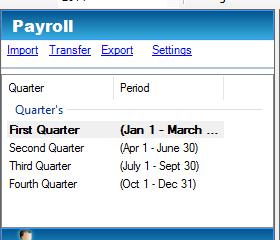 Transfer Payrolls to Returns The Payroll module allows the user an easy and fast way mechanism to transfer the payroll information and