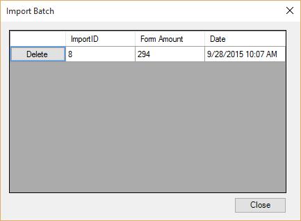 txt): This option is used to import a text file with the information of the forms. After selecting the option, locate the file you want to import and press the Open button to start importing.