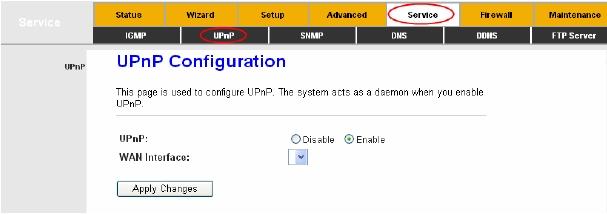 Figure 4-47 UPnP: Choose to enable or disable the UPnP function. Only when the function is enabled, can the UPnP take effect. WAN Interface: Select to run UPnP function on which interface.