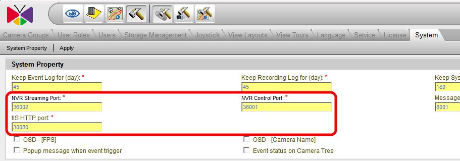 4. Please go to Camera page to set Camera IP or NVR IP for WAN access.