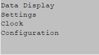 User interface display Access to sub-menus Access using the Prg key Data display sub-menu Settings sub-menu Daily/weekly program sub-menu Unit configuration sub-menu (accessible to Trane technicians
