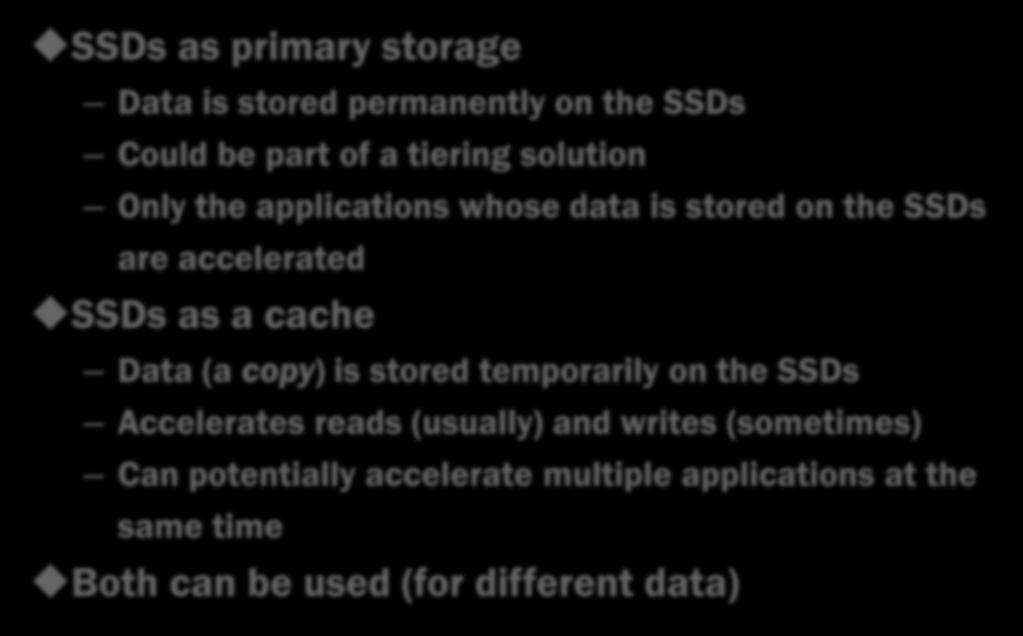 SSD: Primary Storage vs.