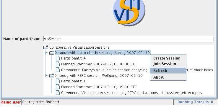 Create/Join COVS Sessions Add/Remove Participants Works together with scientific