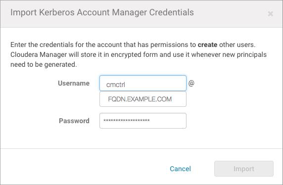 Security How-To Guides For MIT Kerberos KDC on a local host: kadmin.local: addprinc -pw password cloudera-scm/admin@your-realm.example.