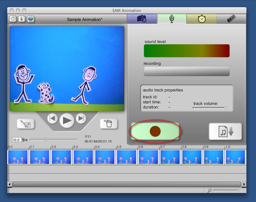 Recording Audio SAM Animation makes recording audio easy. All you need is a microphone, which many computers already have built in.