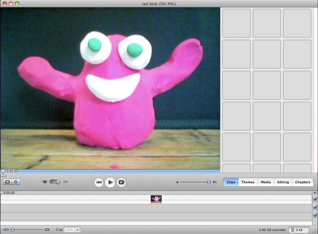 1. Your animation opens in imovie. 2. To add a title select the Editing view then click Titles.