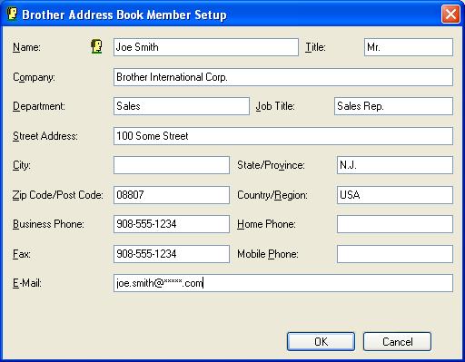 Brother PC-FAX Software (MFC models only) Brother Address Book 5 a Click the Start button, All Programs, Brother, MFC-XXXX (where XXXX is your model name), PC-FAX Sending, then PC-FAX Address Book.
