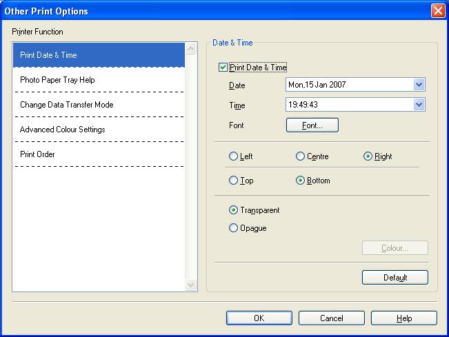 Printing Print Date & Time 1 When the Print Date & Time feature is enabled, the date and time will print on your document from your PC s system clock.