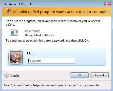 2 (Windows Vista and Windows 7) When the User Account Control screen appears, do the
