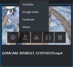 Sharing a Video or Image You can upload videos or images captured with GOM CAM to your SNS or Web Drive. The following services are available. Table 1.