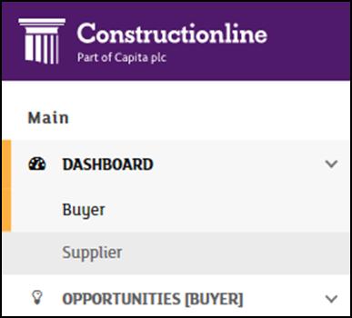 1.2 Create buyer profile STEP 1: Go to dashboard Click on the Buyer link which is on the left-hand side of the screen, under Dashboard.