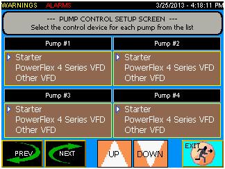 3. Press Next to proceed to the Motor Control Setup screen.