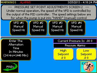 View the current pressure reading (analog input must have been set up previously).