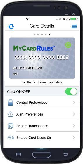 A primary cardholder may share a card with another user by sending an invitation. o The person invited to share the card is the dependent cardholder.