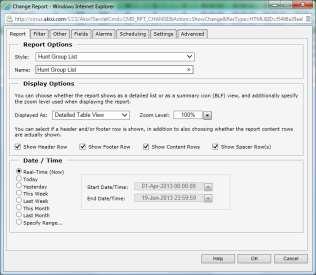 5.0 Report Properties Window This window is where you specify the report style and various filtering parameters.