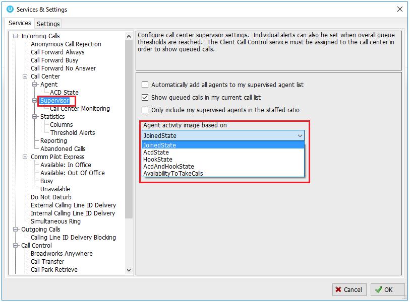 6.4 Remotely Changing Agent State from Tools Menu Clicking Tools > Call Centers will list the call centers currently being supervised.