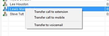 2 Using the Contacts Panel Double click a user icon or right click and select Call extension 7.1.