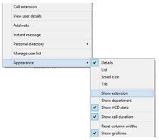 Right-click anywhere in the Contacts panel and select Appearance list to change the view. 10